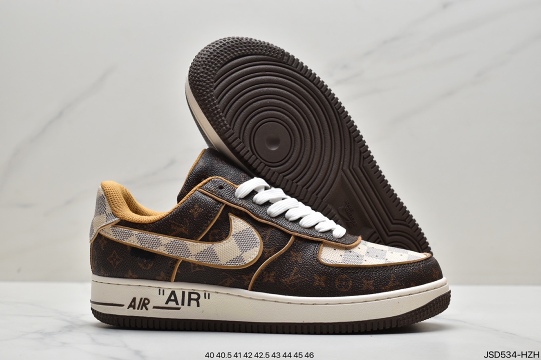 200 真标LV 路易威登 串标耐克/Nike Air Force 1 Low x LV联名 空军一号低帮