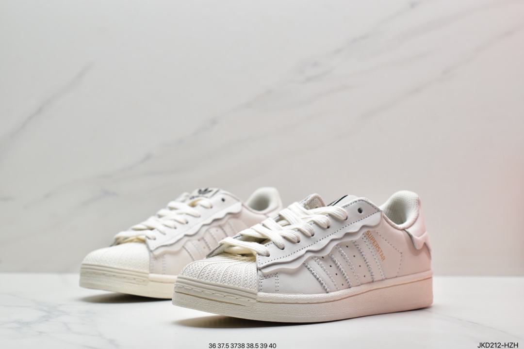 Adidas Adidas Clover Originals Superstar ”Sail/Green/Lace” Shell Head Series Low Top Classic All-match Casual Sports Sneakers GW4441