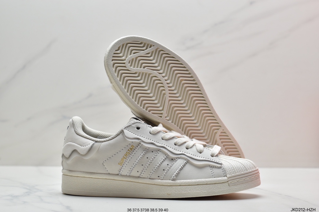 Adidas Adidas Clover Originals Superstar ”Sail/Green/Lace” Shell Head Series Low Top Classic All-match Casual Sports Sneakers GW4441