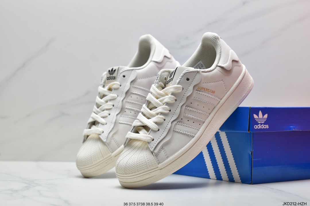 Adidas Adidas Clover Originals Superstar ”Sail/Green/Lace” Shell Head Series Low Top Classic All-match Casual Sports Sneakers GW4441