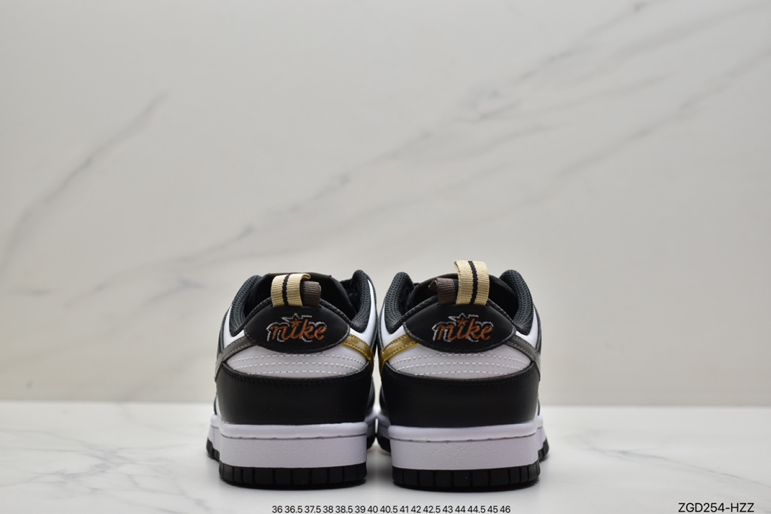 SB Dunk Low prm gold and silver panda SB buckle broken backboard fashion casual board shoes DH9764-001