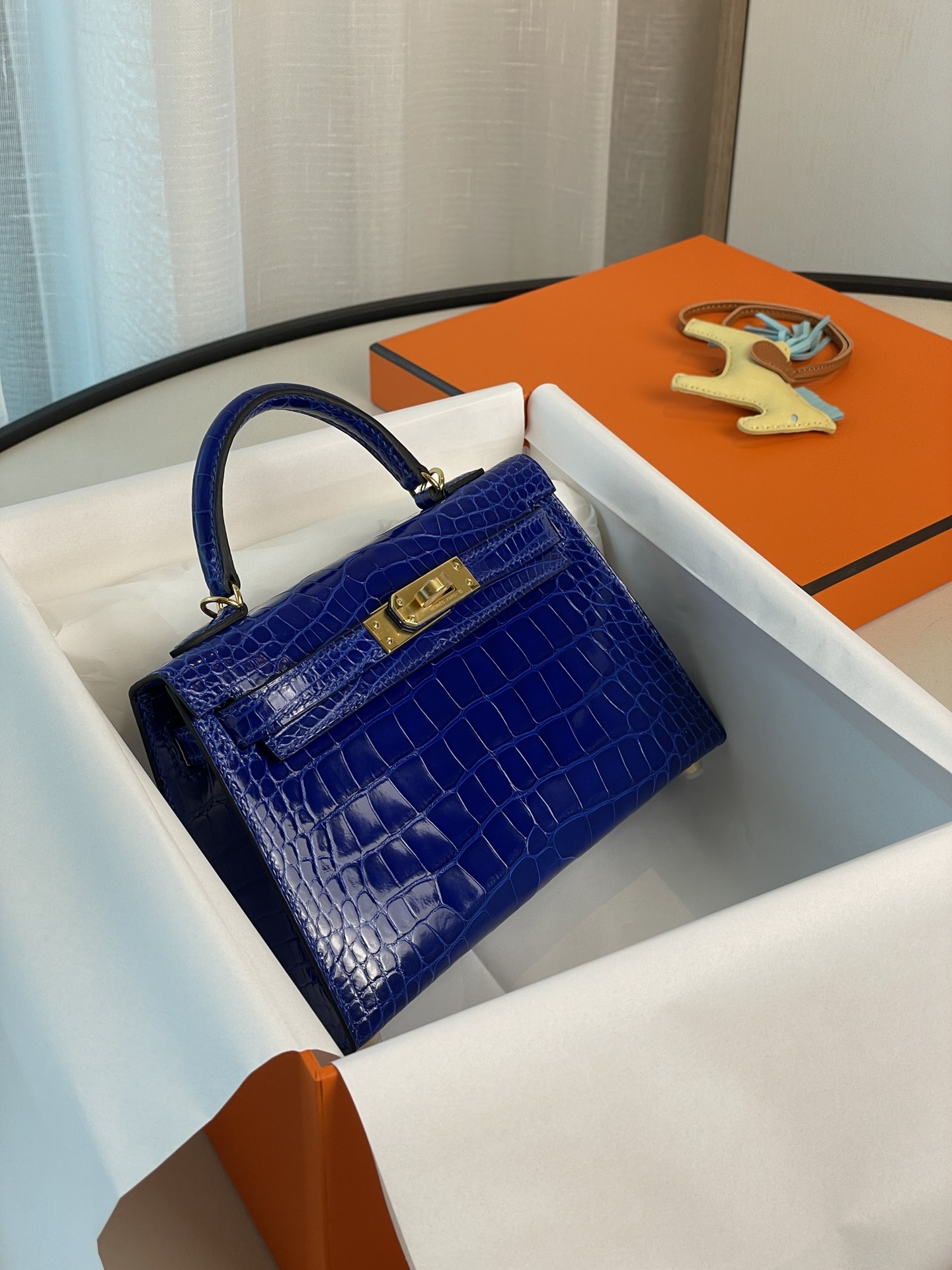 Hermes Kelly Handbags Crossbody & Shoulder Bags Blue Mini