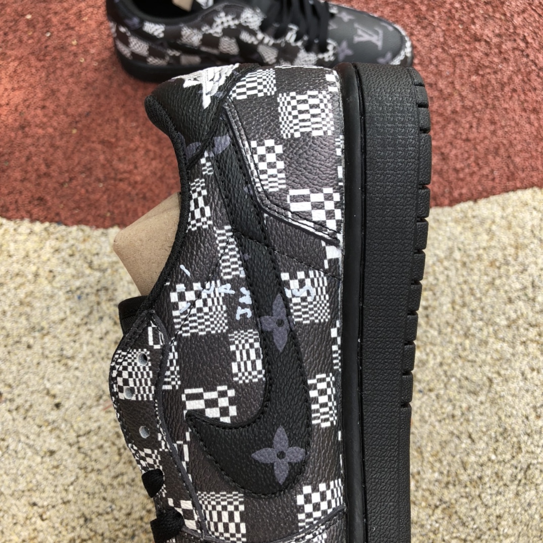 aj1倒钩低帮lv联名黑灰  Travis Scott x Nike Air Jordan 1 Low AJ1 联名lv低帮板鞋TS 联名倒钩 DM7866-662