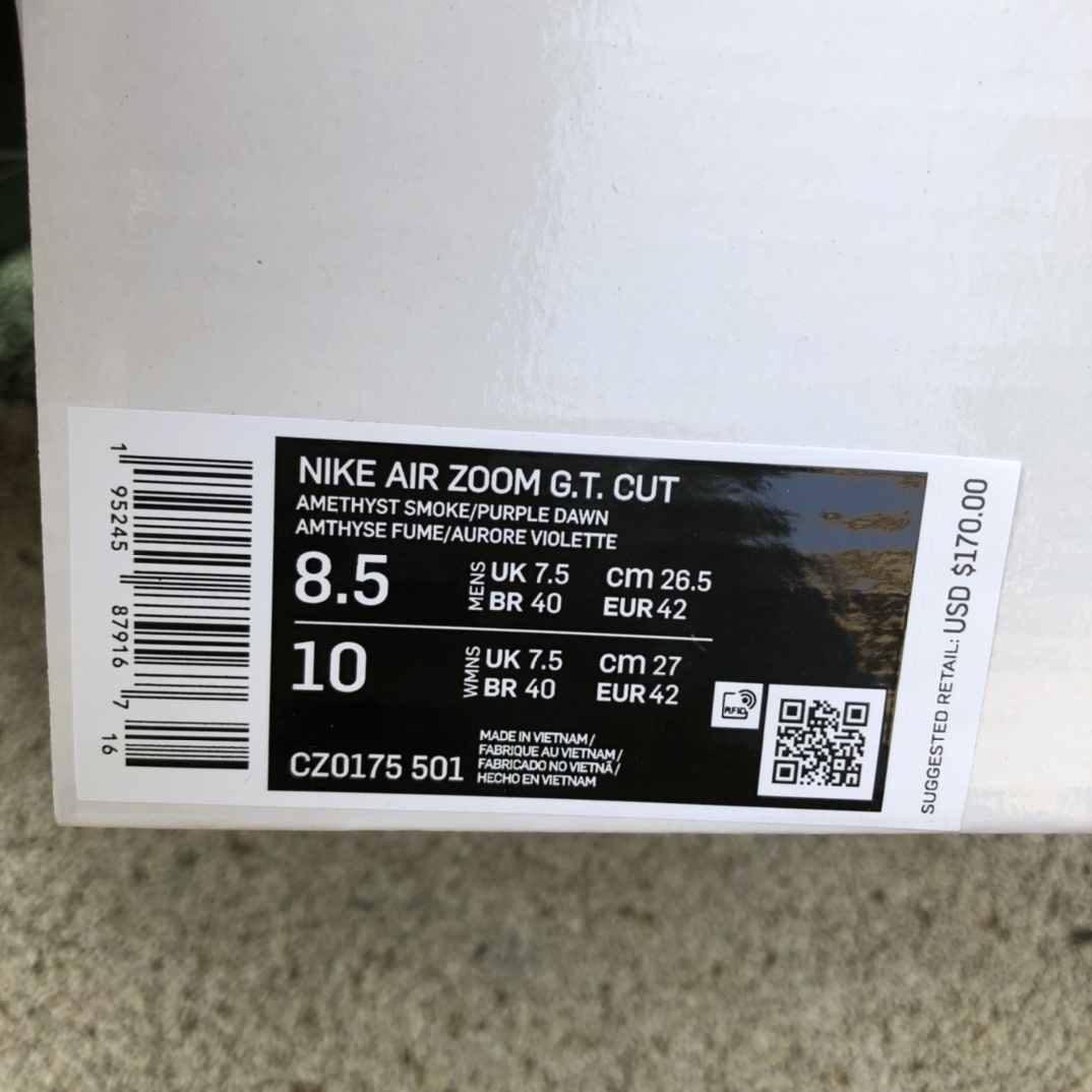 GT紫红 Nike Air Zoom GT CUT 紫红轻便实战篮球鞋 CZ0175-501