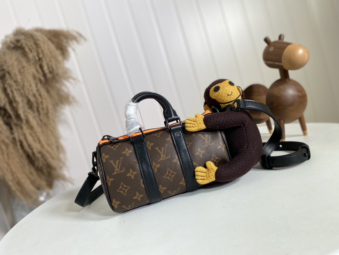 What are the best replica
 Louis Vuitton LV Keepall Bags Handbags Black Orange Monogram Canvas Knitting Spring/Summer Collection M80118