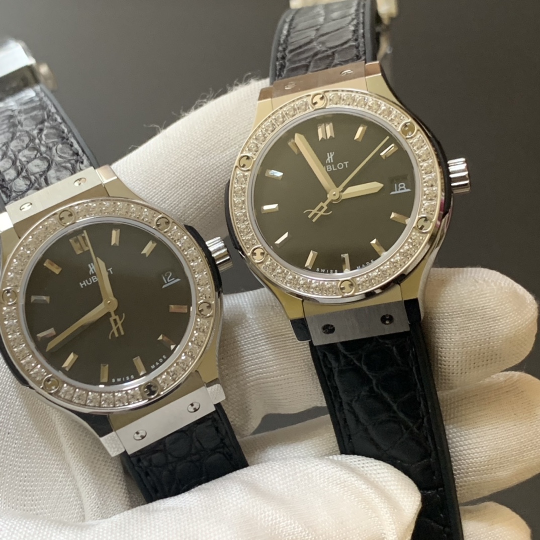 石英鳄鱼皮 【HB Factory】新力作 原版开模 最高版本复刻 宇舶Hublot(恒宝)经典融合系列 女款高端腕表