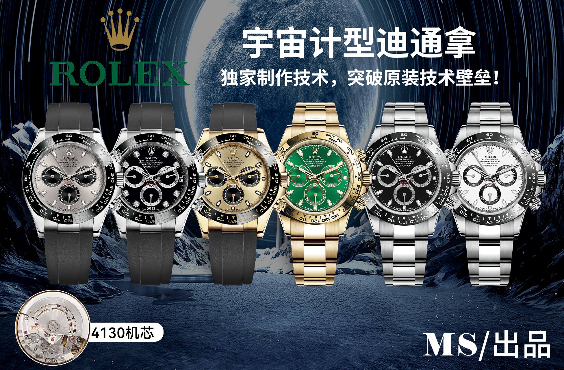 ¡La última investigación y desarrollo de MS Factory, 4130, logra un avance histórico! Rolex Cosmograph Dayton…