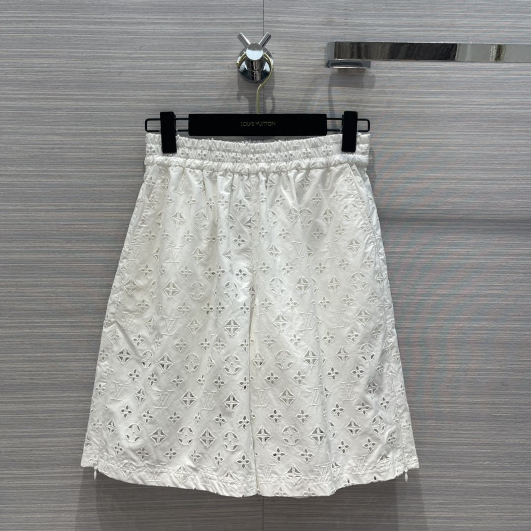Louis Vuitton Clothing Shorts White Embroidery Cotton Fall Collection Casual