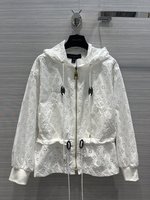 Louis Vuitton Clothing Coats & Jackets Windbreaker White Embroidery Cotton Fall Collection Hooded Top