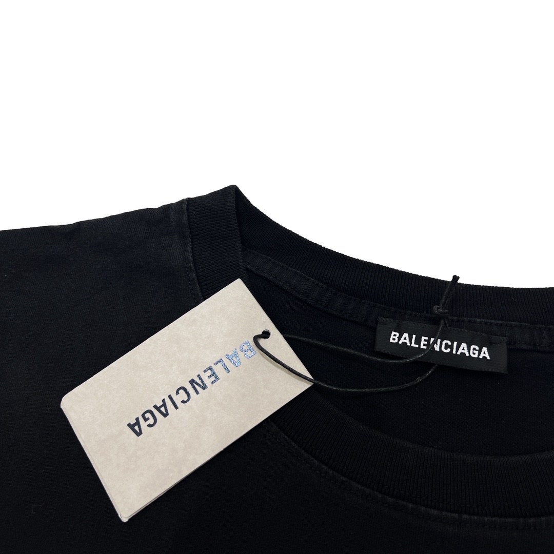 Balenciaga/巴黎世家22ss 水洗字母印花短袖T恤