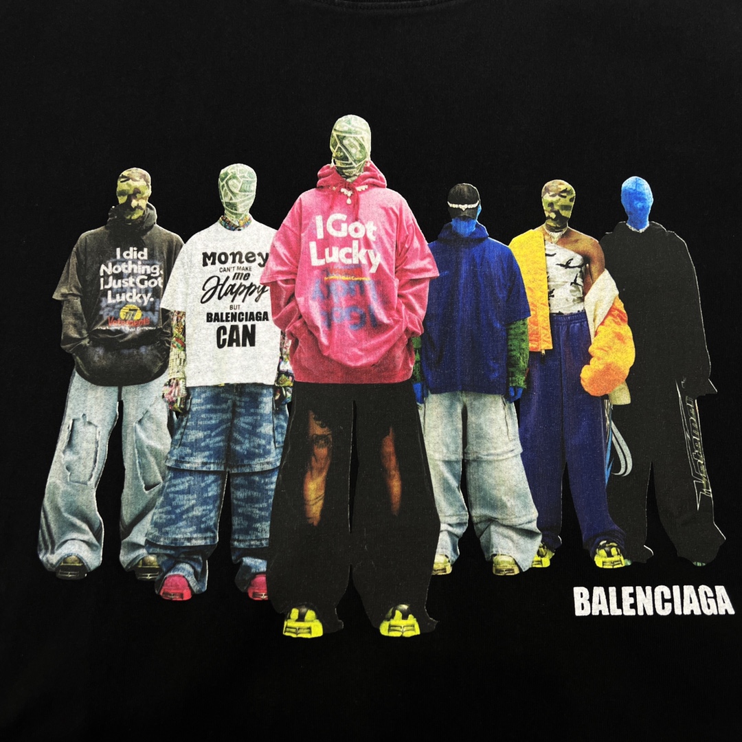 Balenciaga/巴黎世家22ss 明日世界洗水灰T恤夏季穿搭