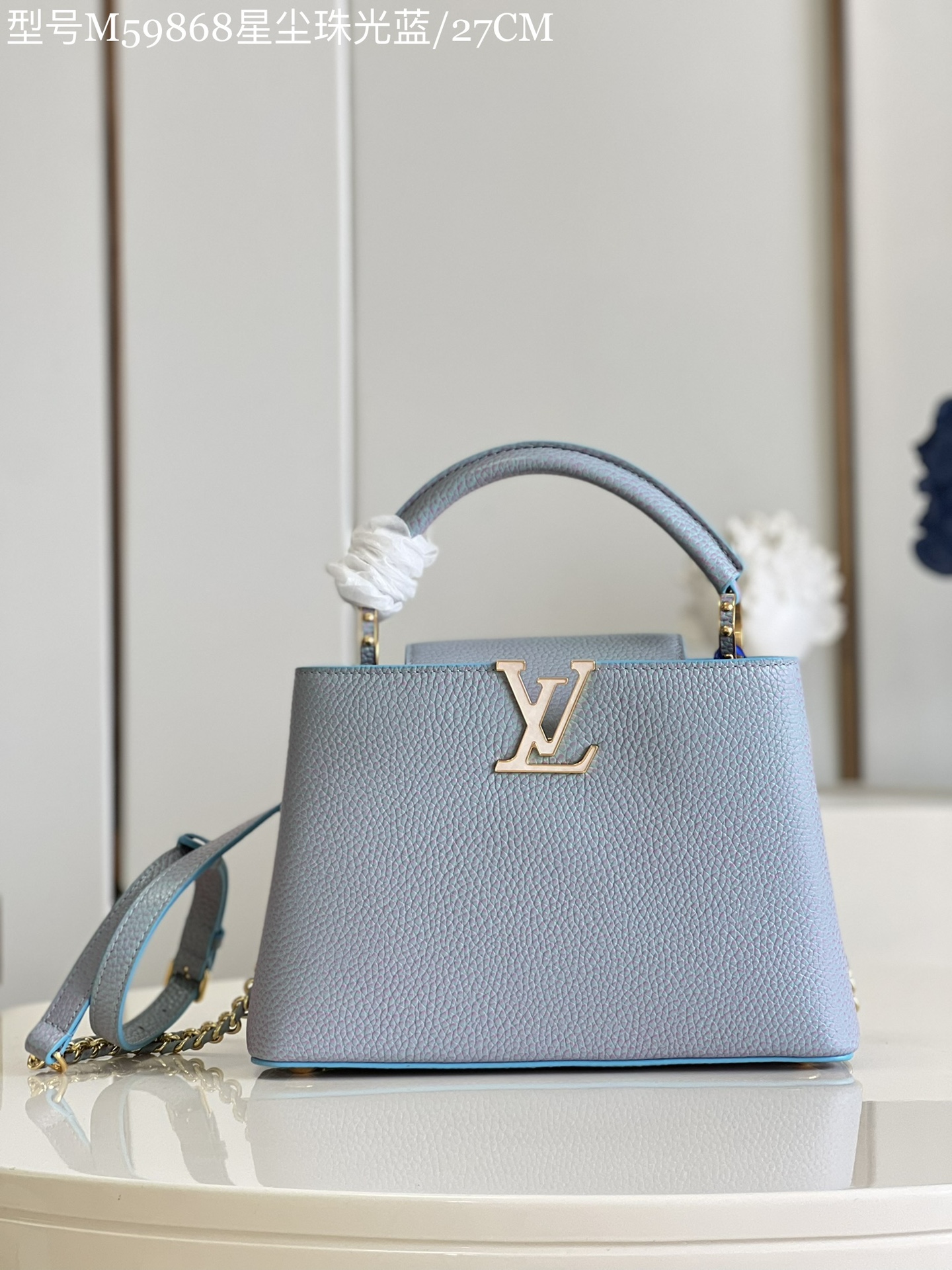 Louis Vuitton LV Capucines Bags Handbags 2023 Luxury Replicas
 Blue Weave Taurillon Chains M59868