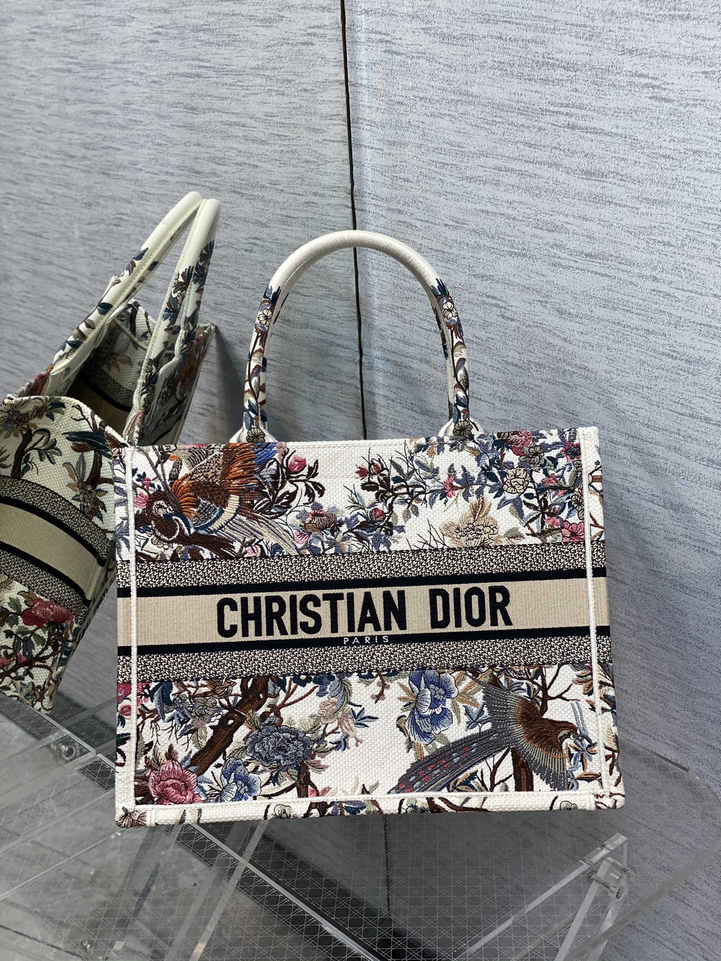Dior Book Tote Medium Magpie Embroidery Tote Bag