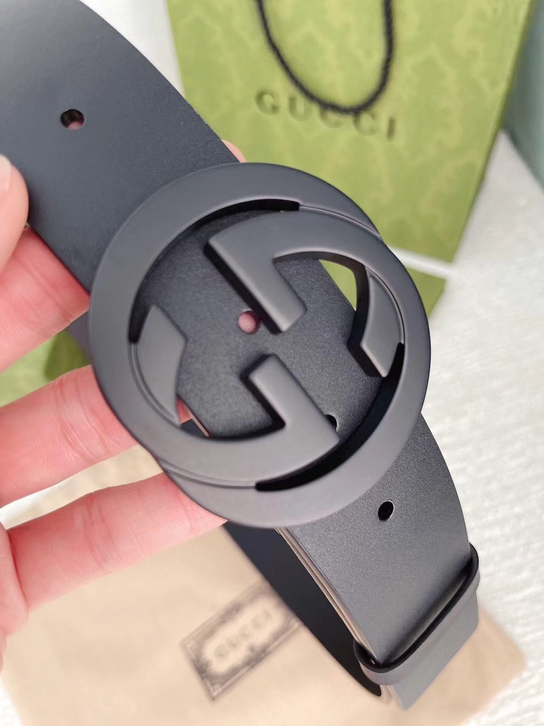 配全套包装礼盒Gucci3.8cm古