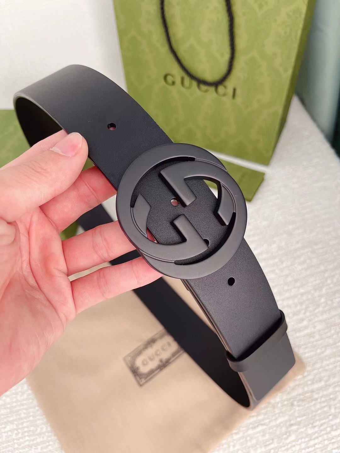 配全套包装礼盒Gucci3.8cm古