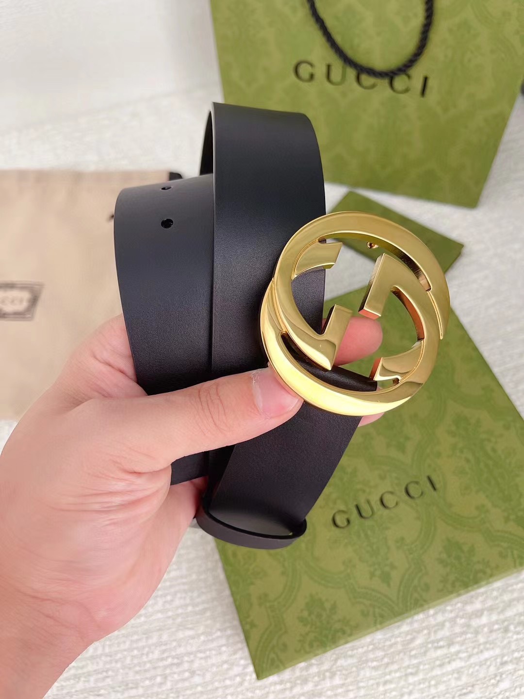 配全套包装礼盒Gucci3.8cm古