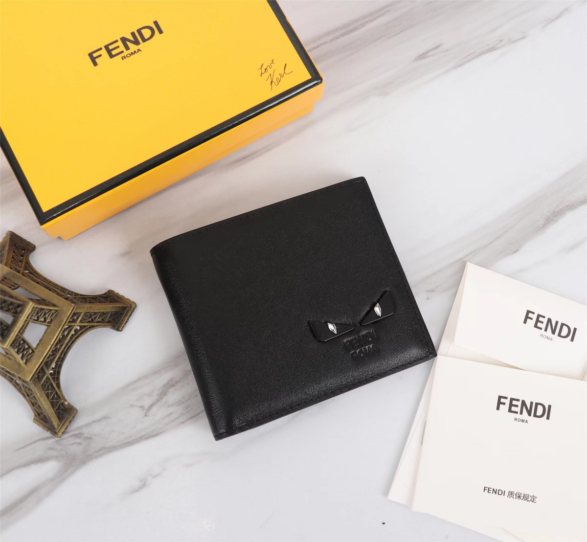 Fendi Wallet Black Cowhide Sheepskin Spring/Summer Collection