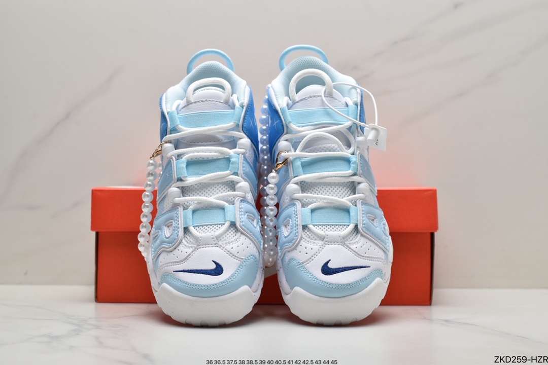 270 耐克Nike Air More Uptempo’96”White/Navy”皮蓬一代系列经典高街百搭休闲运动文化篮球鞋DH9719-100