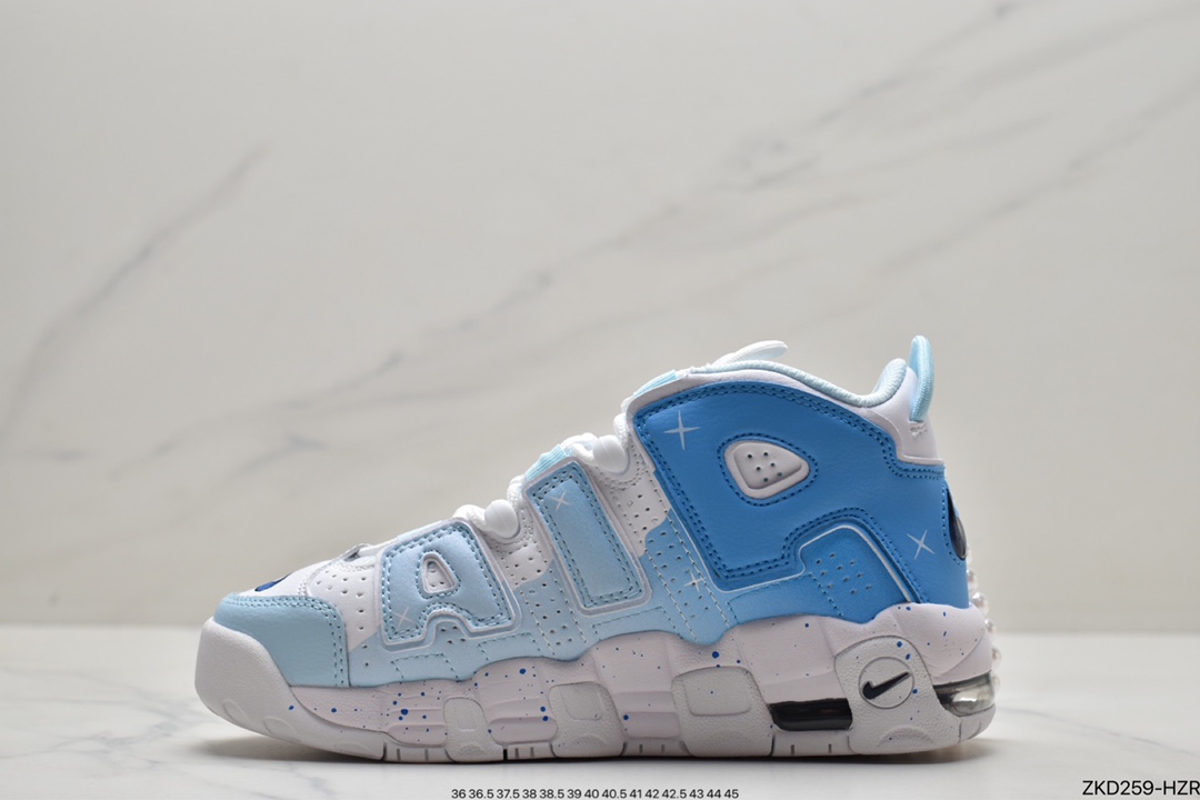 270 耐克Nike Air More Uptempo’96”White/Navy”皮蓬一代系列经典高街百搭休闲运动文化篮球鞋DH9719-100