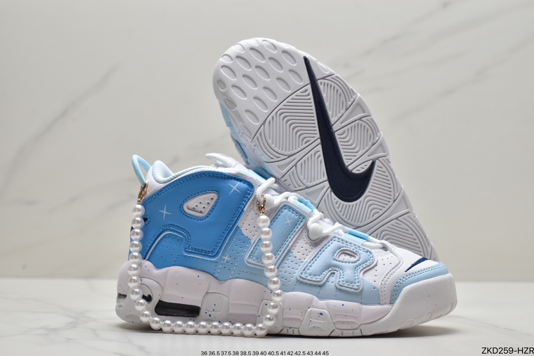 270 耐克Nike Air More Uptempo’96”White/Navy”皮蓬一代系列经典高街百搭休闲运动文化篮球鞋DH9719-100