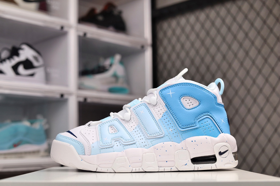 H5 Nike Air More Uptempo’96″White/Navy”皮蓬一代系列经典高街百搭休闲运动文化篮球鞋“皮革白海军蓝”Nike Air More Uptempo 皮蓬 高帮复古休闲运动文化篮球鞋 白色白海军蓝 大AIR