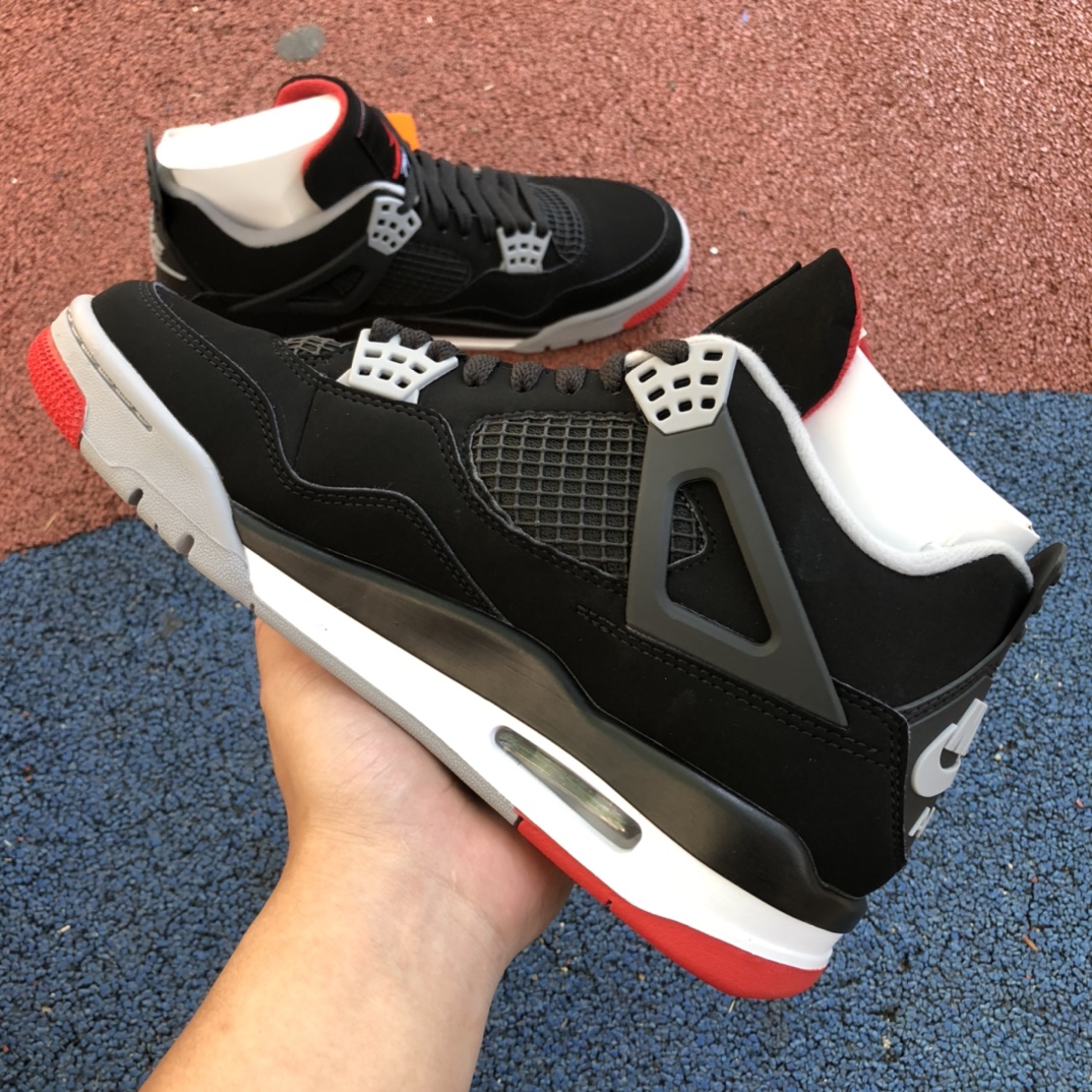 aj4黑红纯原版Air Jordan 4 Bred AJ4 黑红公牛 19年复刻 308497-060