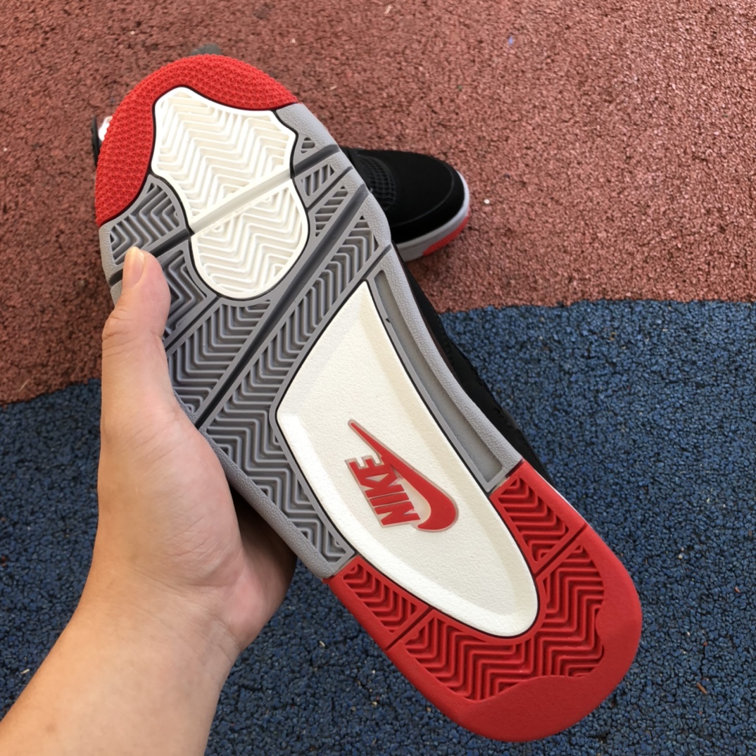 aj4黑红纯原版Air Jordan 4 Bred AJ4 黑红公牛 19年复刻 308497-060