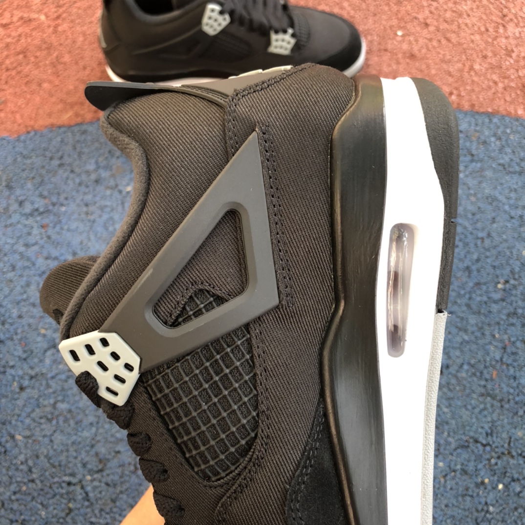 aj4黑色帆布纯原版Air Jordan 4 “Black Canvas”黑猫2.0 黑色帆布 DH7138-006