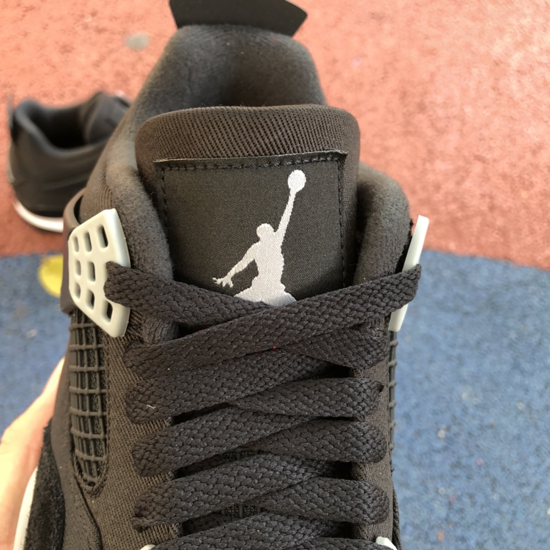 aj4黑色帆布纯原版Air Jordan 4 “Black Canvas”黑猫2.0 黑色帆布 DH7138-006