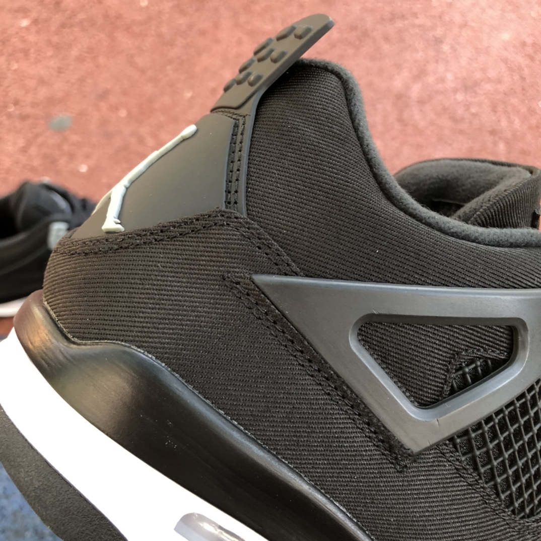 aj4黑色帆布纯原版Air Jordan 4 “Black Canvas”黑猫2.0 黑色帆布 DH7138-006