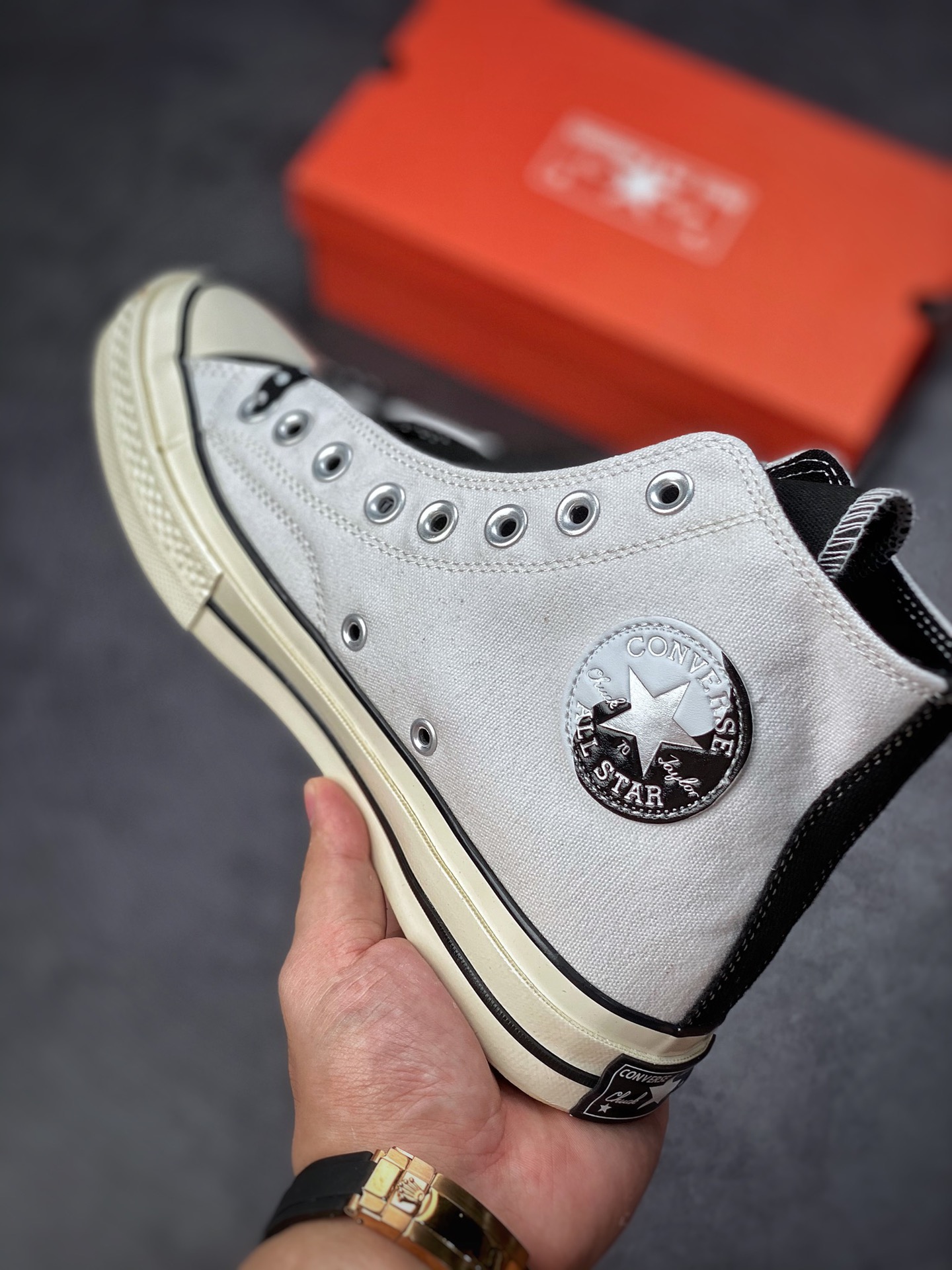 Chinese characteristic elements, Tai Chi white and black design Converse Converse Chuck Taylor All Star 1970 Hi high-top vulcanized casual sports shoes 164209C