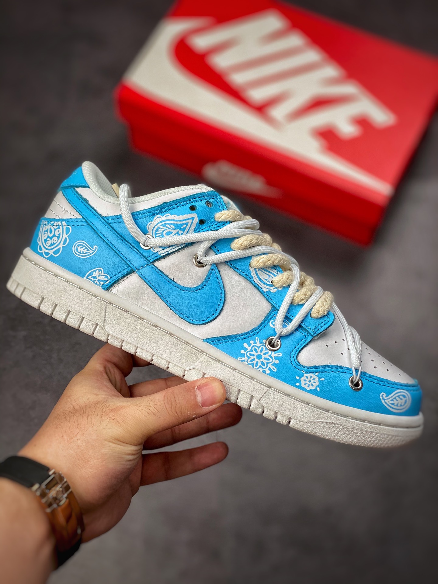 360 Nike SB Dunk Low “Triple White”北卡蓝腰果花 DD1503-109