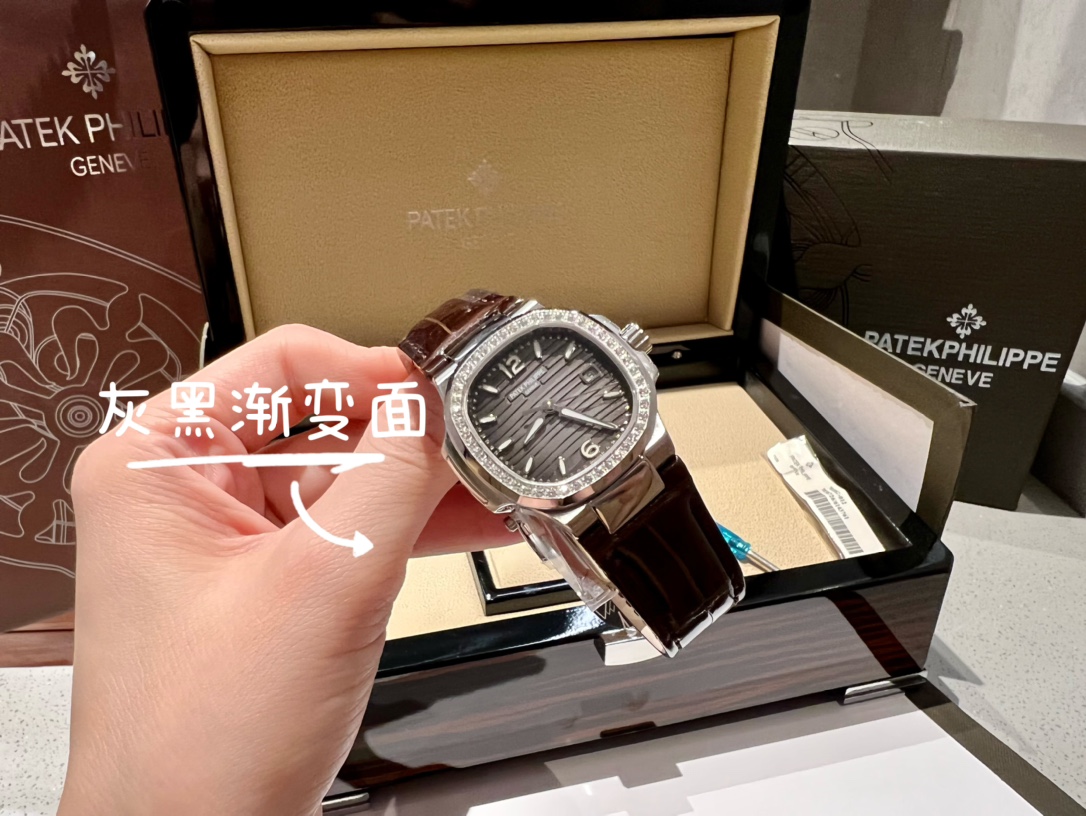 百达菲丽鹦鹉螺7010R 瑞士石英鳄鱼皮