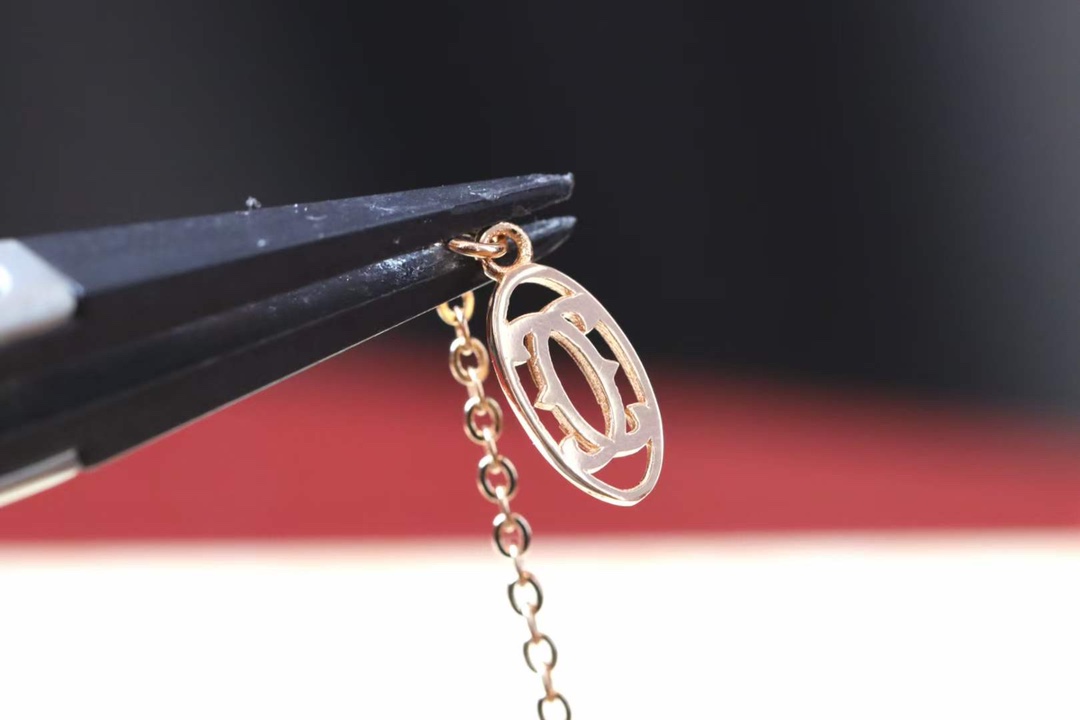 Cartier Cartier/卡地亚 玫瑰金满钻钉子锁骨项链