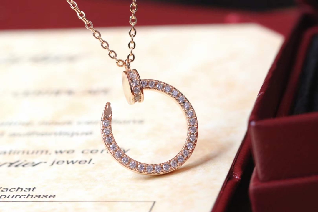 Cartier Cartier/卡地亚 玫瑰金满钻钉子锁骨项链