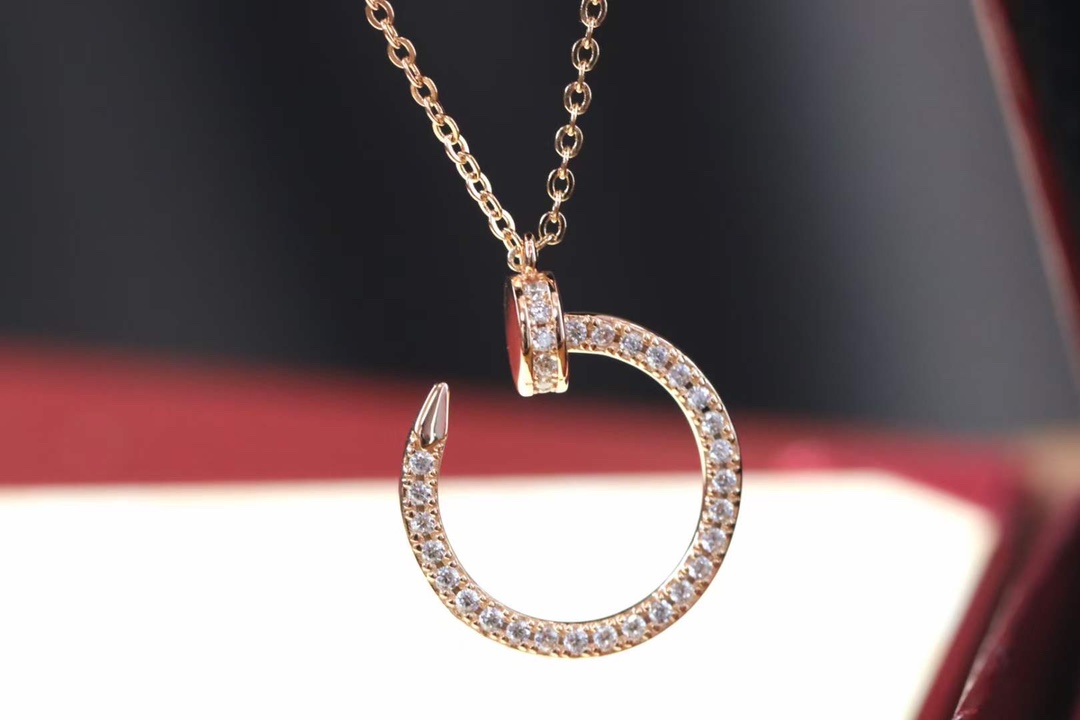 Cartier Cartier/卡地亚 玫瑰金满钻钉子锁骨项链