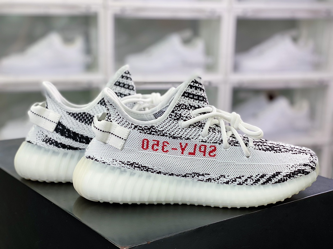 Kanye West x Yeezy Boost 350 V2 ”Zebra” Sports Jogging Shoes ”Zebra White Black Red Letter” CP9654