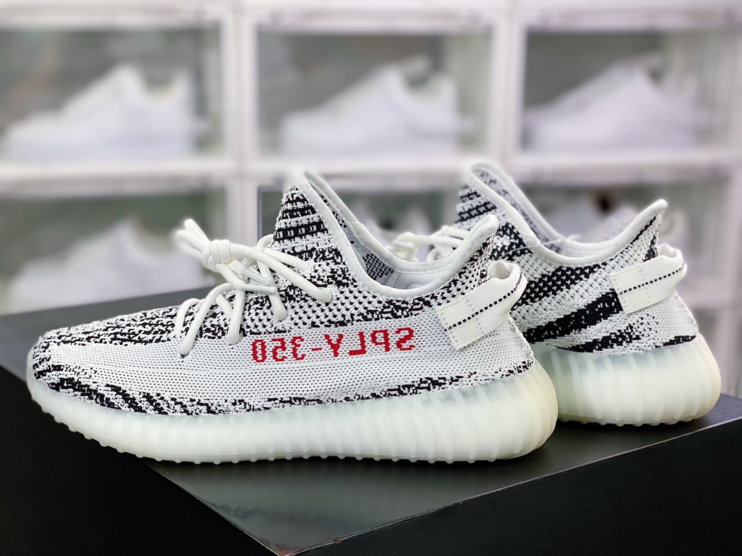 Kanye West x Yeezy Boost 350 V2 ”Zebra” Sports Jogging Shoes ”Zebra White Black Red Letter” CP9654