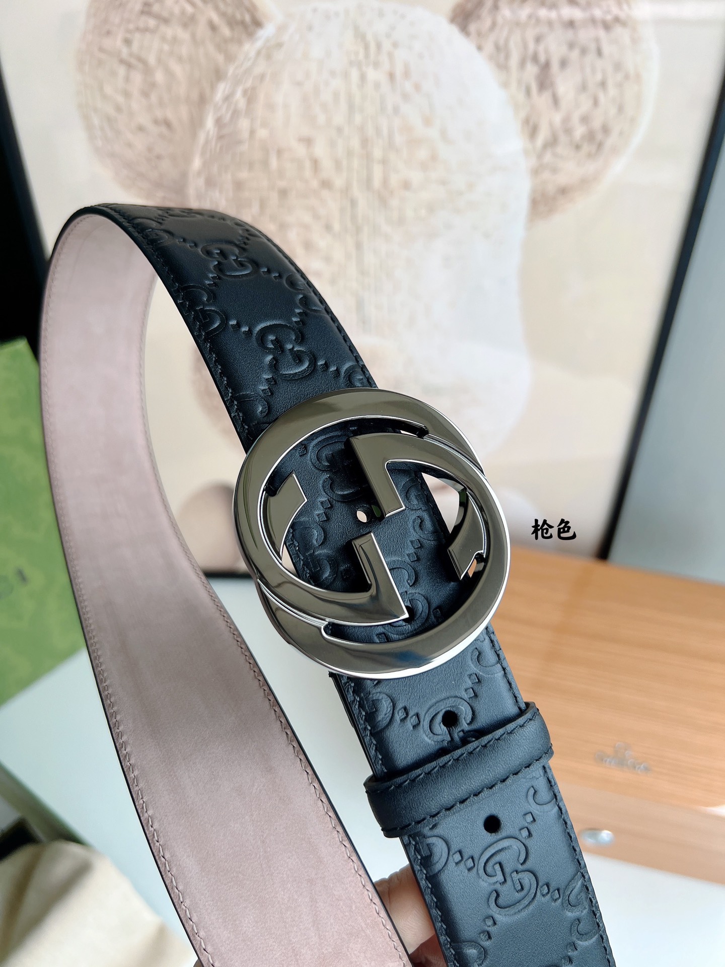 Gucci古驰  双G扣厚度对版开模男士商务休闲腰带