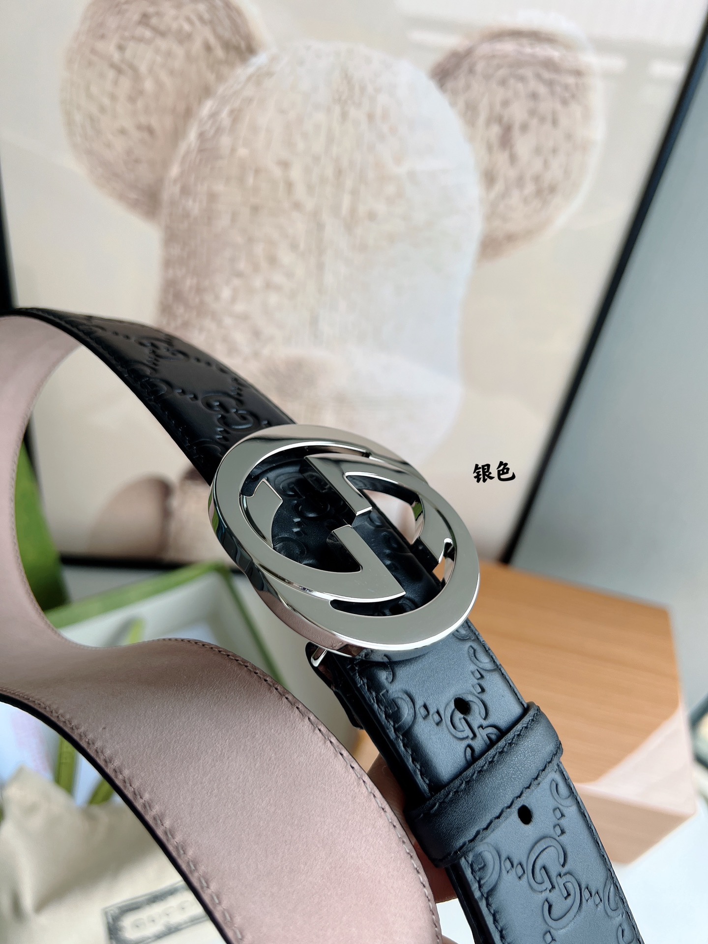 Gucci古驰  双G扣厚度对版开模男士商务休闲腰带