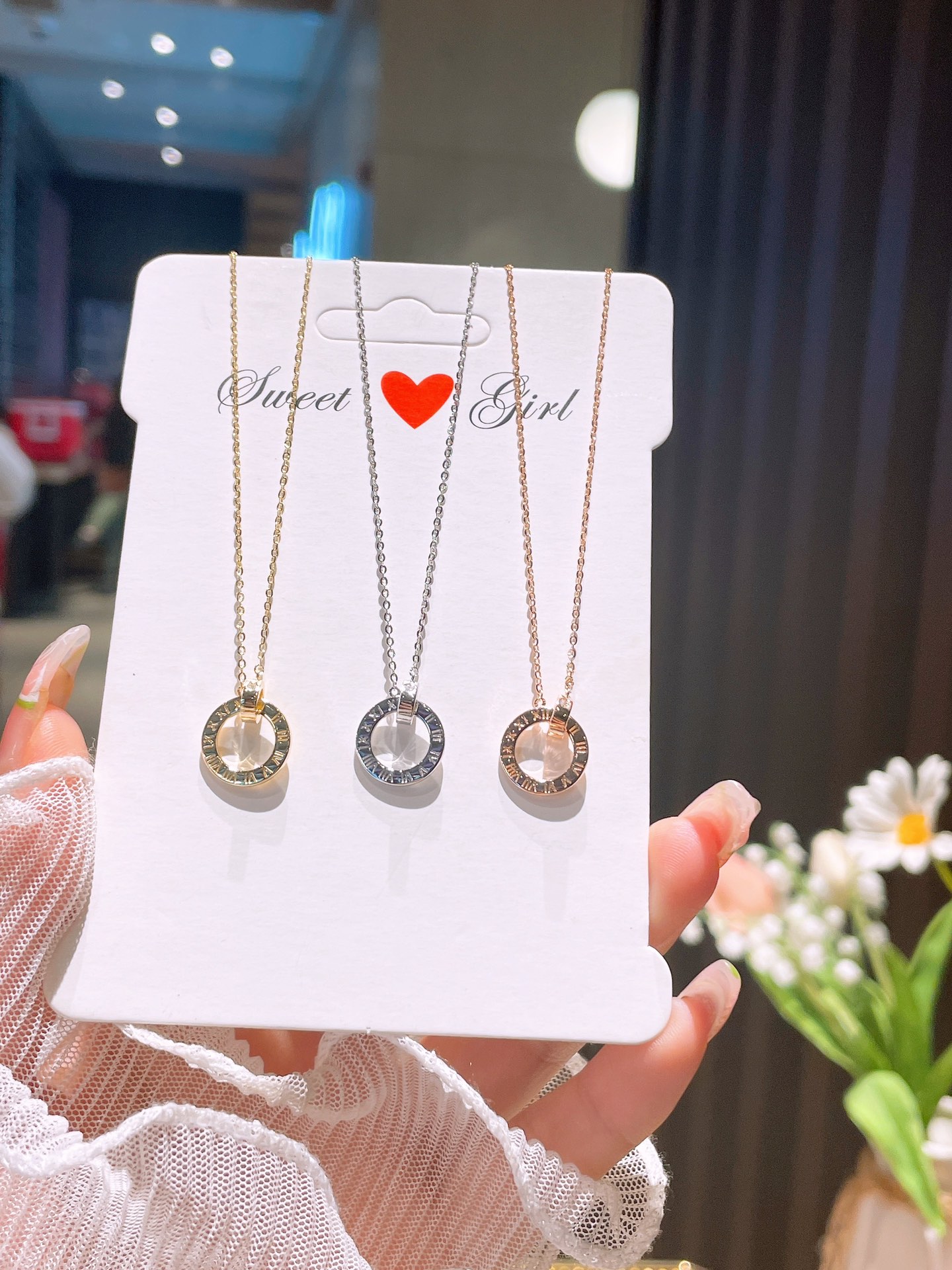 韓国風低アレルギー銀ネックレスシルバー 親友へのプレゼント