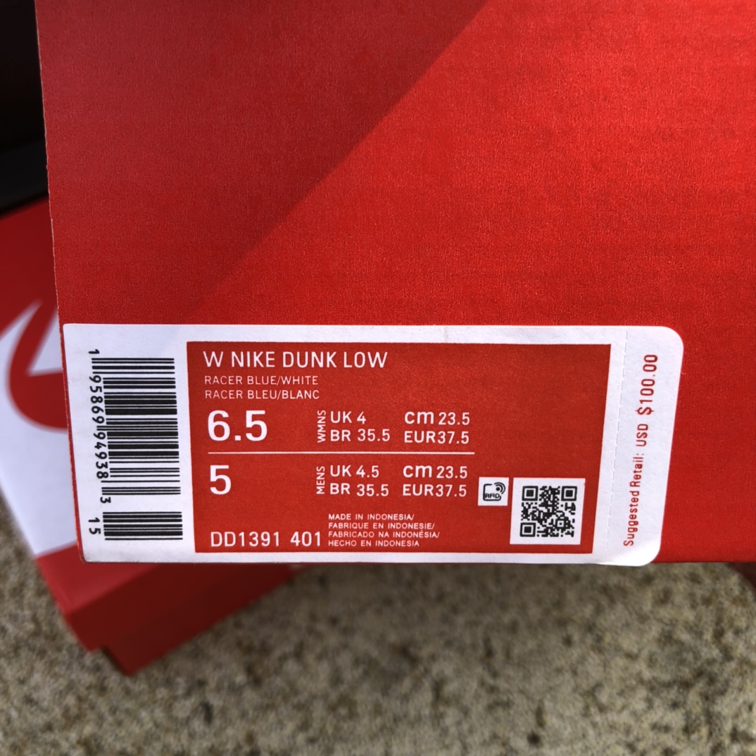 Dunk赛车蓝low Nike Dunk Low Retro 白蓝 赛车蓝 复古低帮休闲滑板鞋DD1391-401