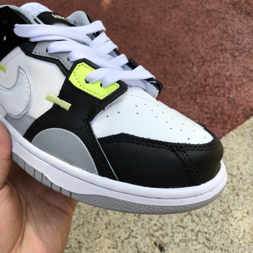 Dunk Scrap 黑白绿  Nike Dunk Scrap黑白绿 缝合怪休闲低帮板鞋 DC9723-001