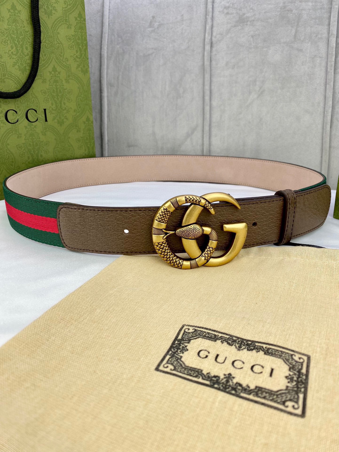 宽度3.8cmGUCCI经典帆布织带