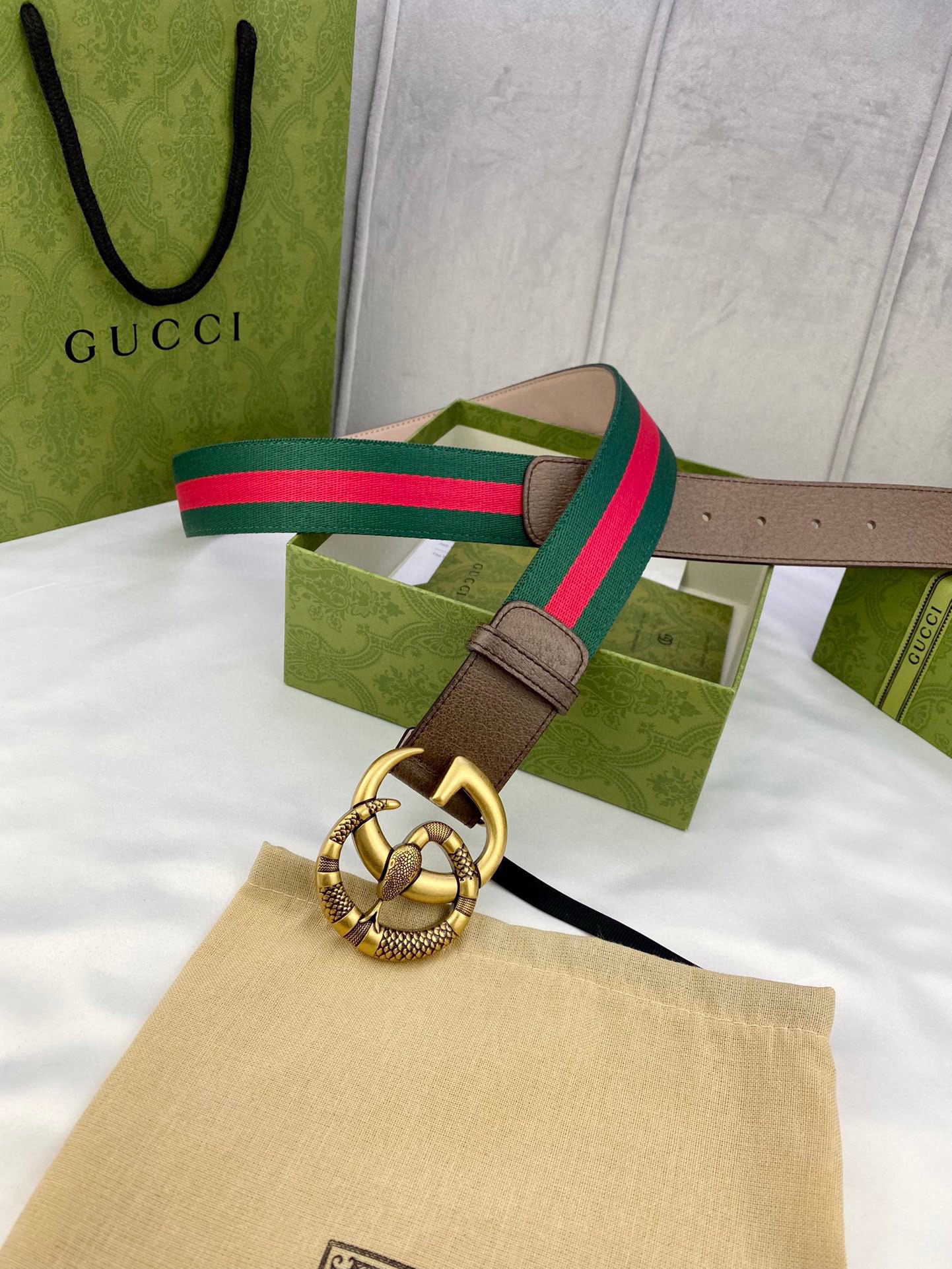宽度3.8cmGUCCI经典帆布织带