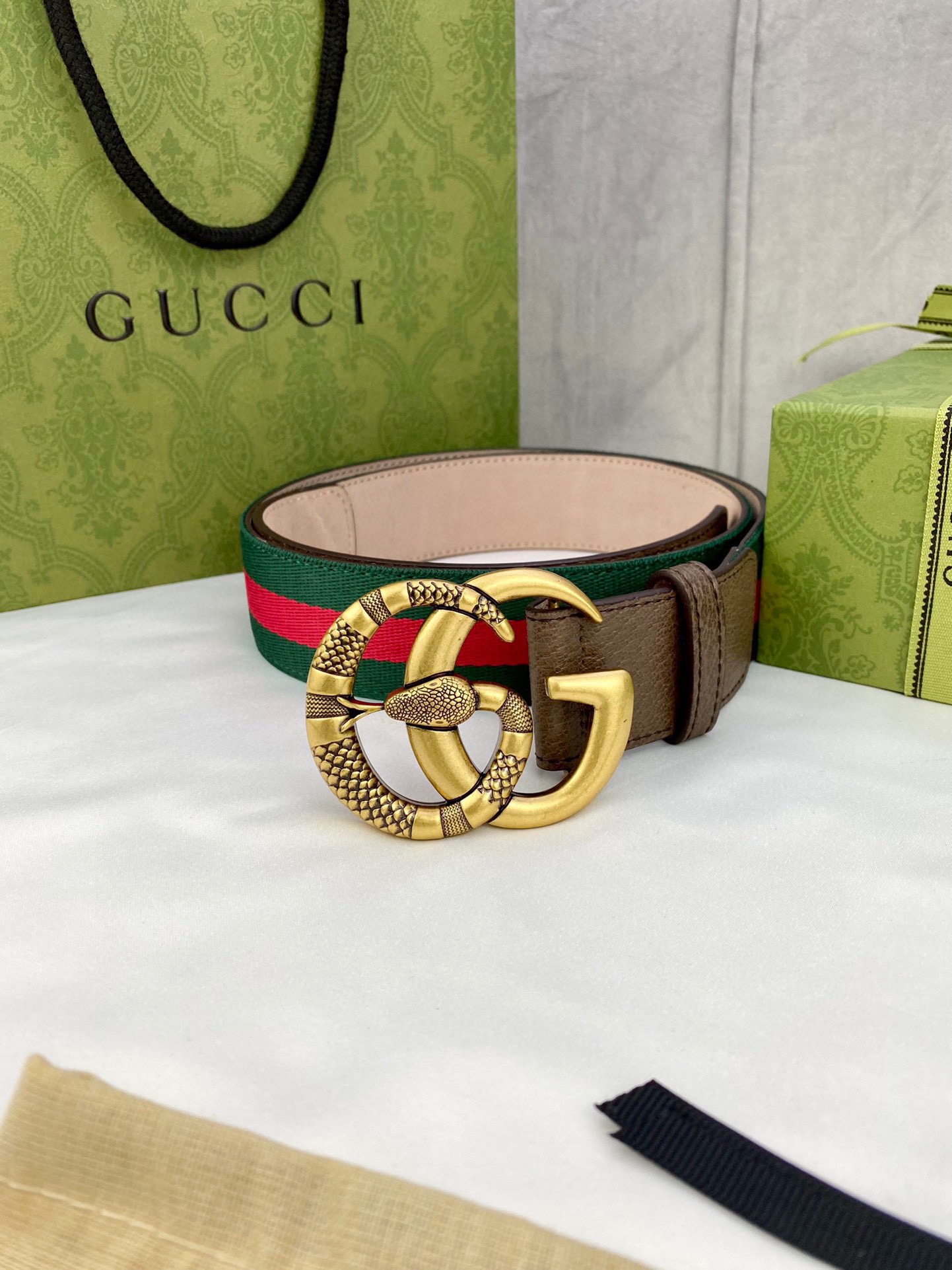 宽度3.8cmGUCCI经典帆布织带