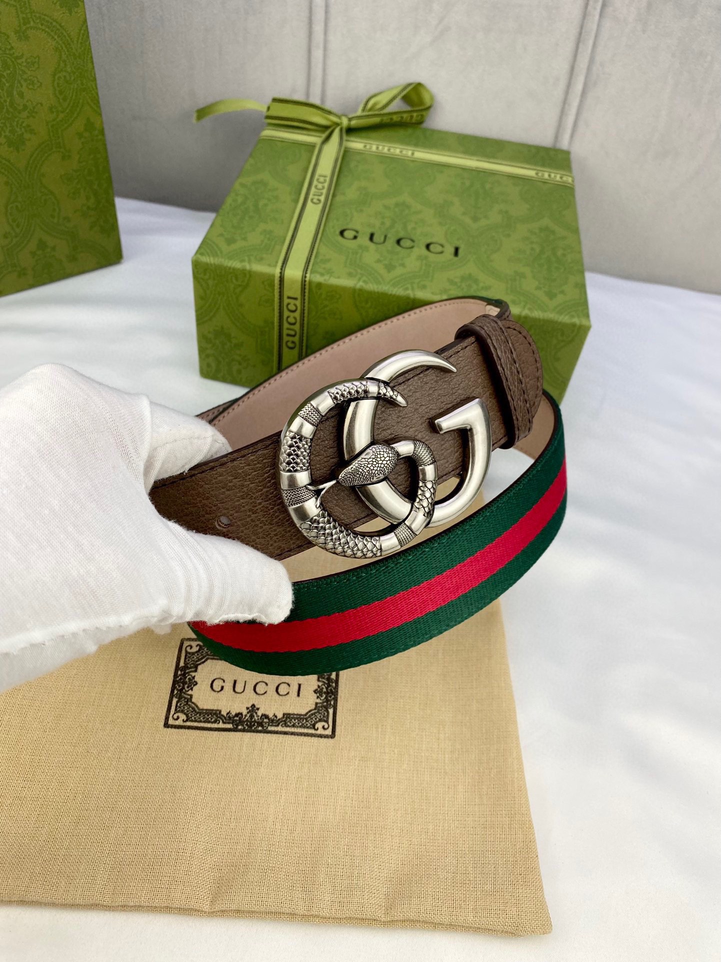 宽度3.8cmGUCCI经典帆布织带