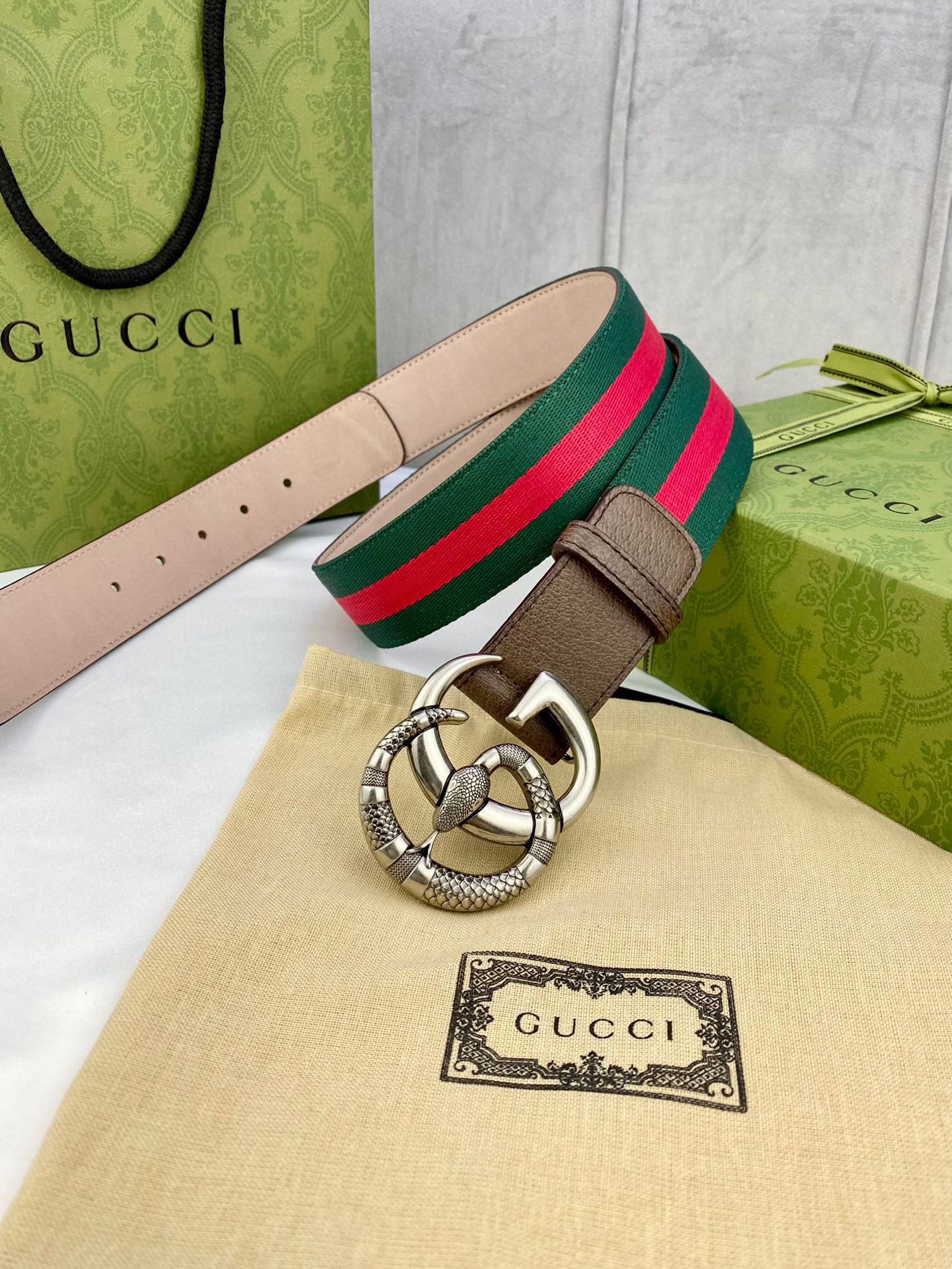 宽度3.8cmGUCCI经典帆布织带