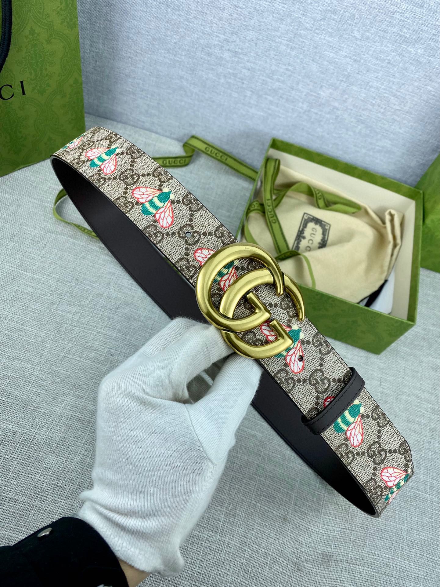 宽度4.0cmGUCCI蜜蜂图案是G