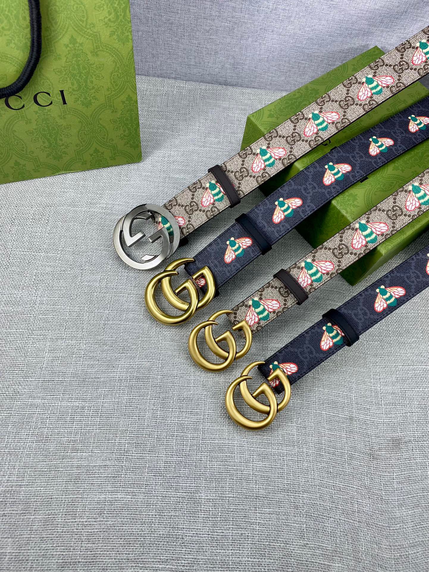 宽度4.0cmGUCCI蜜蜂图案是G